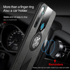 XINLI Stitching Cloth Textue Shockproof TPU Protective Case with Ring Holder