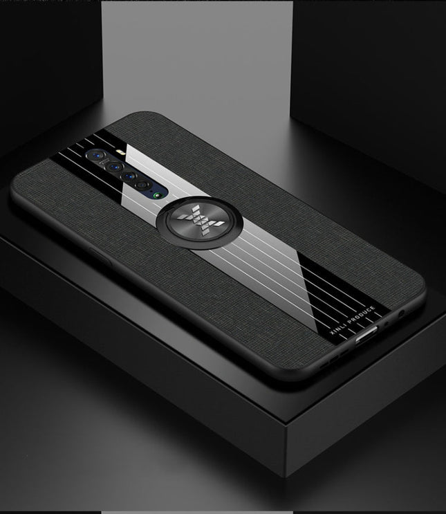 XINLI Stitching Cloth Textue Shockproof TPU Protective Case with Ring Holder