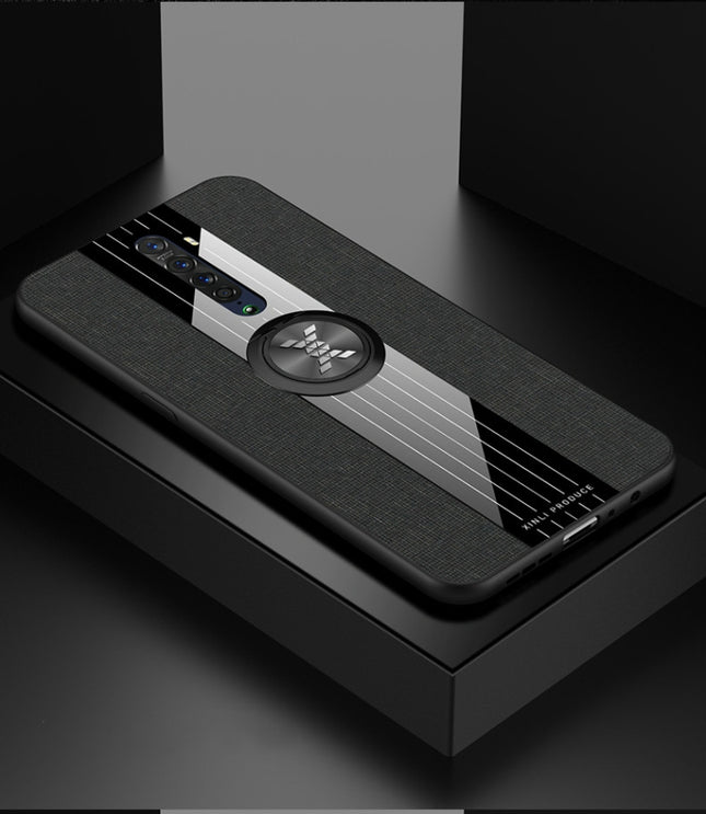 XINLI Stitching Cloth Textue Shockproof TPU Protective Case with Ring Holder