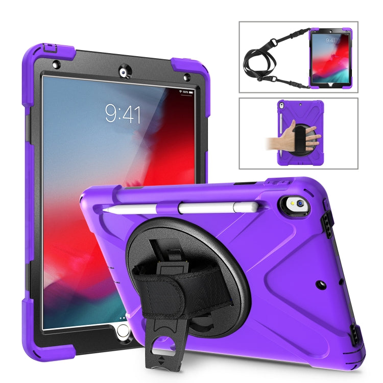 Shockproof Colorful Silicone + PC Protective Case with Holder & Shoulder Strap & Hand Strap & Pen Slot, For iPad Pro 10.5