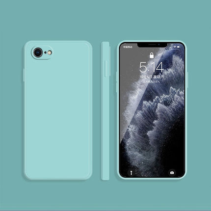 Solid Color Imitation Liquid Silicone Straight Edge Dropproof Full Coverage Protective Case, For iPhone SE 2022 / SE 2020 / 8 / 7, For iPhone 8 Plus / 7 Plus