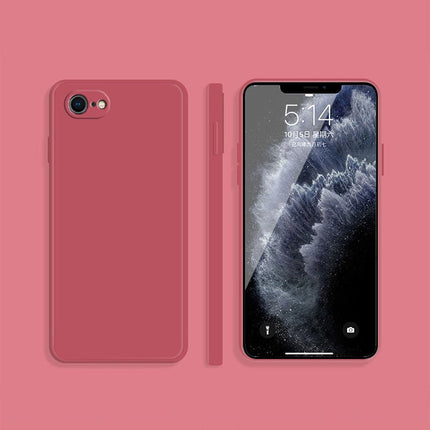 Solid Color Imitation Liquid Silicone Straight Edge Dropproof Full Coverage Protective Case, For iPhone SE 2022 / SE 2020 / 8 / 7, For iPhone 8 Plus / 7 Plus