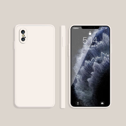 Solid Color Imitation Liquid Silicone Straight Edge Dropproof Full Coverage Protective Case, For iPhone X / XS, For iPhone XR