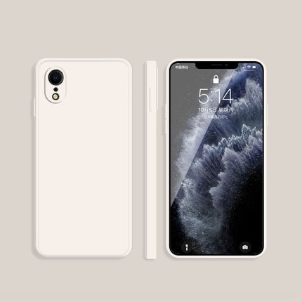 Solid Color Imitation Liquid Silicone Straight Edge Dropproof Full Coverage Protective Case, For iPhone X / XS, For iPhone XR