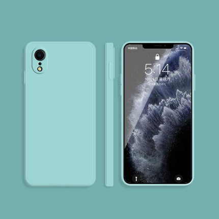 Solid Color Imitation Liquid Silicone Straight Edge Dropproof Full Coverage Protective Case, For iPhone X / XS, For iPhone XR