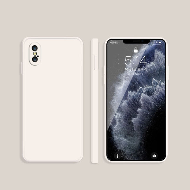 Solid Color Imitation Liquid Silicone Straight Edge Dropproof Full Coverage Protective Case, For iPhone XS Max, For iPhone 11