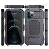 Aluminum Alloy + Silicone Anti-dust Full Body Protection with Holder, For iPhone 12 / 12 Pro, For iPhone 12 Pro Max