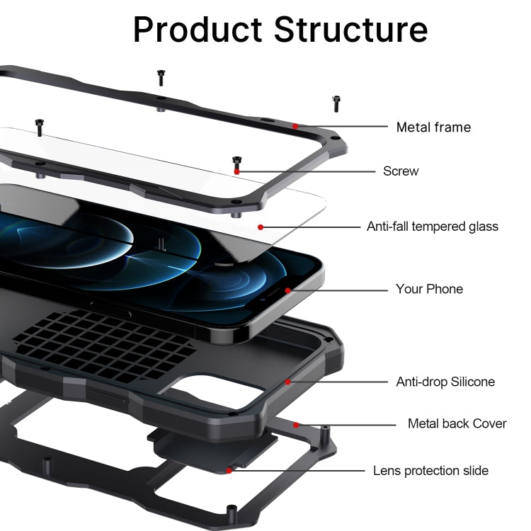 Aluminum Alloy + Silicone Anti-dust Full Body Protection with Holder, For iPhone 12 / 12 Pro, For iPhone 12 Pro Max