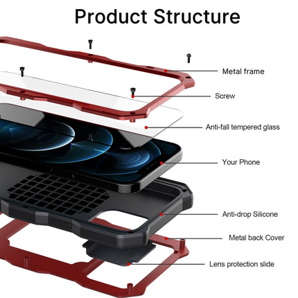 Aluminum Alloy + Silicone Anti-dust Full Body Protection with Holder, For iPhone 12 / 12 Pro, For iPhone 12 Pro Max
