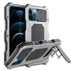 Aluminum Alloy + Silicone Anti-dust Full Body Protection with Holder, For iPhone 12 / 12 Pro, For iPhone 12 Pro Max