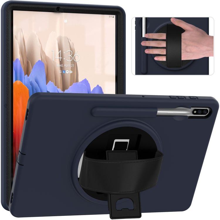 360 Degree Rotation PC + TPU Protective Case with Holder & Hand-strap & Pen Slot, For Samsung Galaxy Tab S8+ / Tab S8 Plus /  Tab S7 FE / Tab S7+ SM-T970