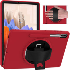 360 Degree Rotation PC + TPU Protective Case with Holder & Hand-strap & Pen Slot, For Samsung Galaxy Tab S8+ / Tab S8 Plus /  Tab S7 FE / Tab S7+ SM-T970