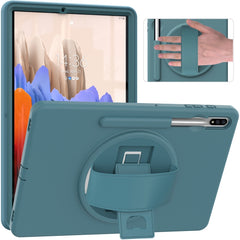 360 Degree Rotation PC + TPU Protective Case with Holder & Hand-strap & Pen Slot, For Samsung Galaxy Tab S8+ / Tab S8 Plus /  Tab S7 FE / Tab S7+ SM-T970