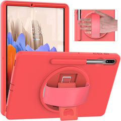 360 Degree Rotation PC + TPU Protective Case with Holder & Hand-strap & Pen Slot, For Samsung Galaxy Tab S8+ / Tab S8 Plus /  Tab S7 FE / Tab S7+ SM-T970