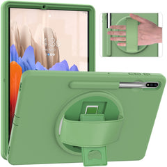 360 Degree Rotation PC + TPU Protective Case with Holder & Hand-strap & Pen Slot, For Samsung Galaxy Tab S8+ / Tab S8 Plus /  Tab S7 FE / Tab S7+ SM-T970