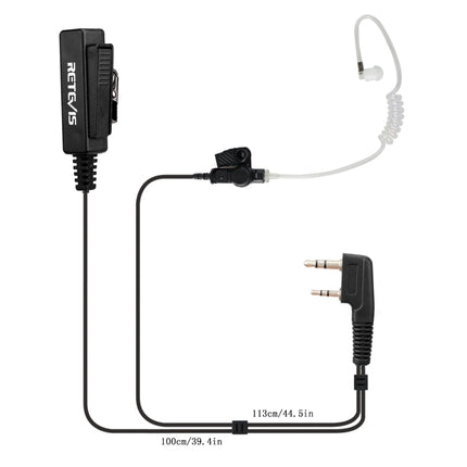 RETEVIS TK 2 Pin Long Clip Air Guide Covert Acoustic Tube Earpiece Speaker Microphone for H-777 / RT-5R / RT-5RV / RT-B6, TK Long Clip