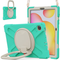 Silicone + PC Protective Case with Holder & Shoulder Strap, For Samsung Galaxy Tab S6 Lite P610