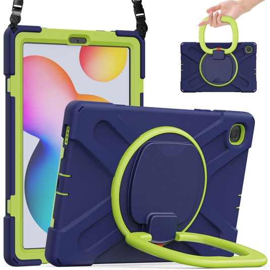 Silicone + PC Protective Case with Holder & Shoulder Strap, For Samsung Galaxy Tab S6 Lite P610