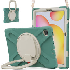 Silicone + PC Protective Case with Holder & Shoulder Strap, For Samsung Galaxy Tab S6 Lite P610