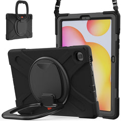 Silicone + PC Protective Case with Holder & Shoulder Strap, For Samsung Galaxy Tab S6 Lite P610