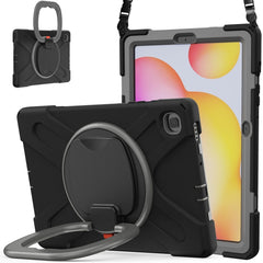 Silicone + PC Protective Case with Holder & Shoulder Strap, For Samsung Galaxy Tab S6 Lite P610