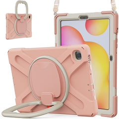 Silicone + PC Protective Case with Holder & Shoulder Strap, For Samsung Galaxy Tab S6 Lite P610