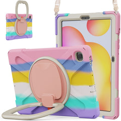 Silicone + PC Protective Case with Holder & Shoulder Strap, For Samsung Galaxy Tab S6 Lite P610