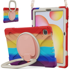 Silicone + PC Protective Case with Holder & Shoulder Strap, For Samsung Galaxy Tab S6 Lite P610