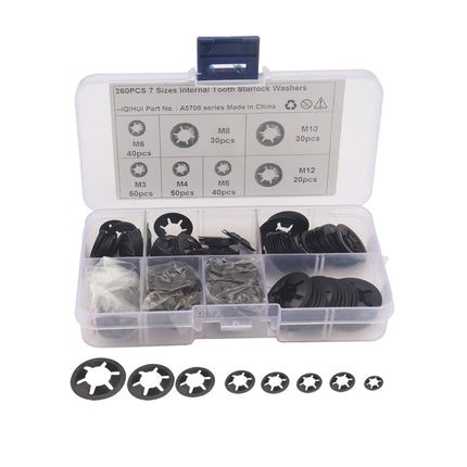 A5706 260 PCS Torx Bearing Clamp Retaining Ring Manganese Steel Quick Speed Locking Washer, A5706