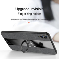 XINLI Stitching Cloth Textue Shockproof TPU Protective Case with Ring Holder, For Huawei Honor Play, For Huawei Honor View 10, For Huawei Honor View 20