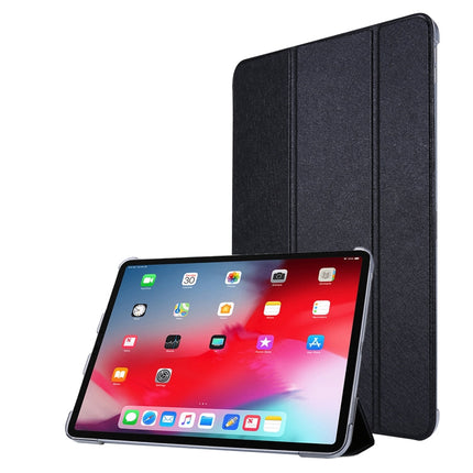 Silk Texture Three-fold Horizontal Flip Leather Case with Holder & Pen Slot, For iPad Pro 11 (2021)