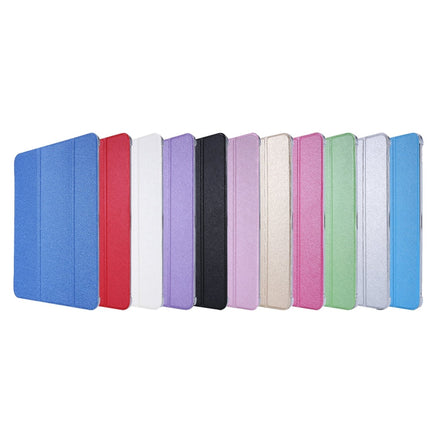 Silk Texture Three-fold Horizontal Flip Leather Case with Holder & Pen Slot, For iPad Pro 11 (2021)