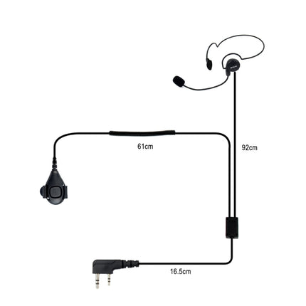 RETEVIS K-C2F 2 Pin PTT Finger Back-hanging Earphone Microphone for H-777/RT-5R/ 888s/UV5R, K-C2F