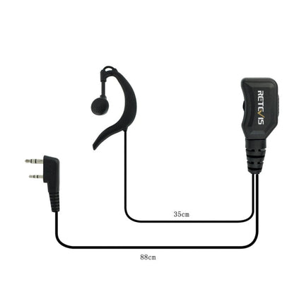 RETEVIS R-111 G Type PTT Adjustable Volume Earphone Microphone for H-777/RT-5R/RT1/RT2/RT5, R-111 K Head