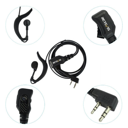 RETEVIS R-111 G Type PTT Adjustable Volume Earphone Microphone for H-777/RT-5R/RT1/RT2/RT5, R-111 K Head