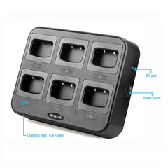 RETEVIS RTC777 Six-Way Walkie Talkie Charger for Retevis H777,, RTC777 AU Plug, RTC777 US Plug, RTC777 EU Plug, RTC777 UK Plug