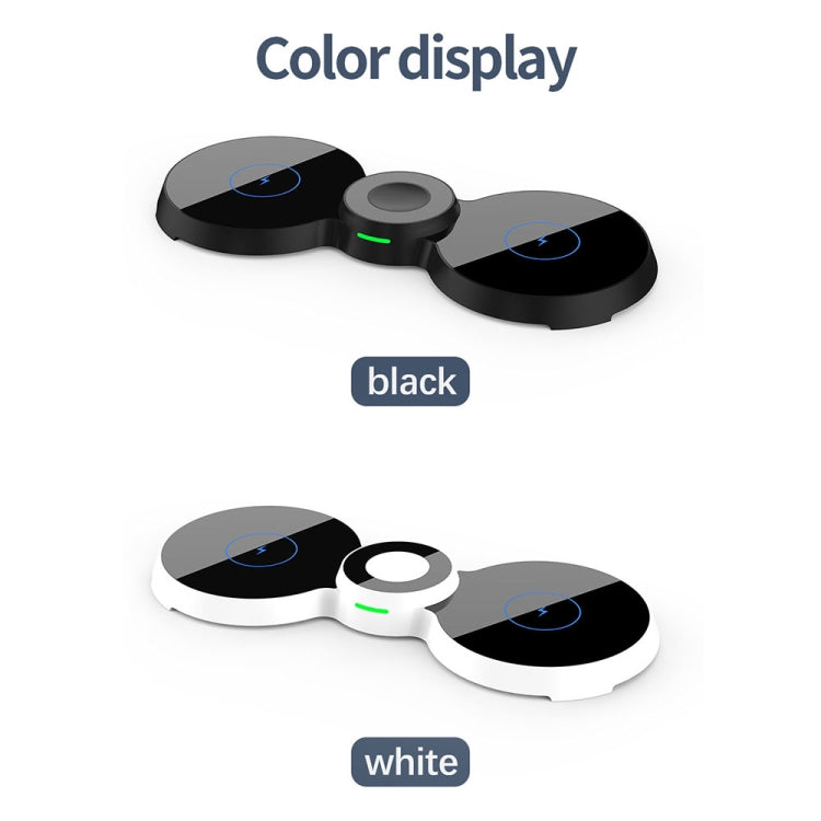 H20 15W QI Standard 3 in 1 Planar Figure-8-shaped Magnetic Wireless Charger for Phones & Apple Watch & AirPods