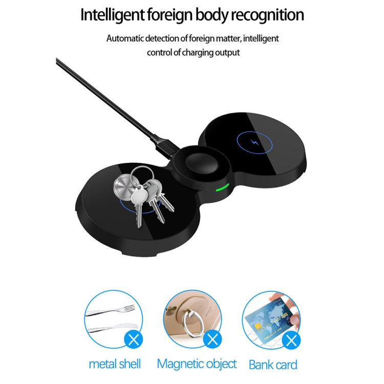 H20 15W QI Standard 3 in 1 Planar Figure-8-shaped Magnetic Wireless Charger for Phones & Apple Watch & AirPods