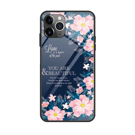 Colorful Painted Glass Case, For iPhone 11 Pro