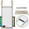 Elegant Rhombic Pattern Microfiber Leather +TPU Shockproof Case with Crossbody Strap Chain, For iPhone SE 2022 / SE 2020 / 8 / 7, For iPhone 8 Plus / 7 Plus, For iPhone X / XS, For iPhone XR, For iPhone XS Max