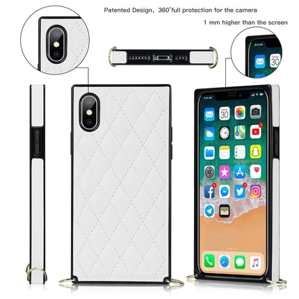 Elegant Rhombic Pattern Microfiber Leather +TPU Shockproof Case with Crossbody Strap Chain, For iPhone XS Max, For iPhone 11, For iPhone 11 Pro, For iPhone 11 Pro Max