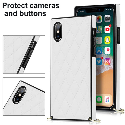 Elegant Rhombic Pattern Microfiber Leather +TPU Shockproof Case with Crossbody Strap Chain, For iPhone XS Max, For iPhone 11, For iPhone 11 Pro, For iPhone 11 Pro Max