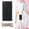 Elegant Rhombic Pattern Microfiber Leather +TPU Shockproof Case with Crossbody Strap Chain, For iPhone SE 2022 / SE 2020 / 8 / 7, For iPhone 8 Plus / 7 Plus, For iPhone X / XS, For iPhone XR, For iPhone XS Max