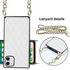 Elegant Rhombic Pattern Microfiber Leather +TPU Shockproof Case with Crossbody Strap Chain, For iPhone 11, For iPhone 11 Pro, For iPhone 11 Pro Max, For iPhone 12 mini, For iPhone 12 / 12 Pro