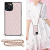 Elegant Rhombic Pattern Microfiber Leather +TPU Shockproof Case with Crossbody Strap Chain, For iPhone 11, For iPhone 11 Pro, For iPhone 11 Pro Max, For iPhone 12 mini, For iPhone 12 / 12 Pro