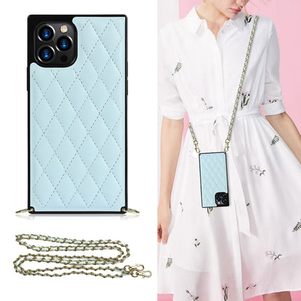 Elegant Rhombic Pattern Microfiber Leather +TPU Shockproof Case with Crossbody Strap Chain, For iPhone 12 mini, For iPhone 12 / 12 Pro, For iPhone 12 Pro Max