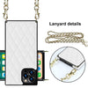 Elegant Rhombic Pattern Microfiber Leather +TPU Shockproof Case with Crossbody Strap Chain, For iPhone 12 Pro Max