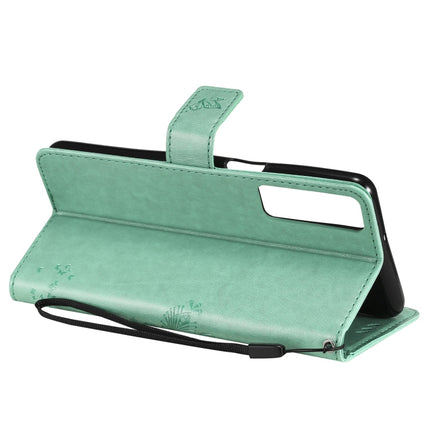 Tree & Cat Pattern Pressed Printing Horizontal Flip PU Leather Case with Holder & Card Slots & Wallet & Lanyard, For LG Stylo 7 5G / 4G, For OPPO F19 / A74 4G