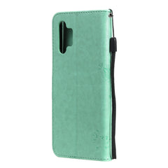 Tree & Cat Pattern Pressed Printing Horizontal Flip PU Leather Case with Holder & Card Slots & Wallet & Lanyard, For Samsung Galaxy A32 4G, For Samsung Galaxy S21 FE