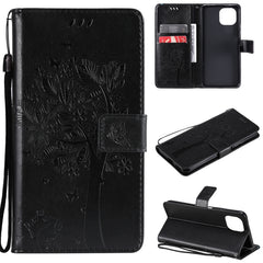 Tree & Cat Pattern Pressed Printing Horizontal Flip PU Leather Case with Holder & Card Slots & Wallet & Lanyard, For Xiaomi Mi 11 Lite 5G, For Xiaomi Mi 11 Pro